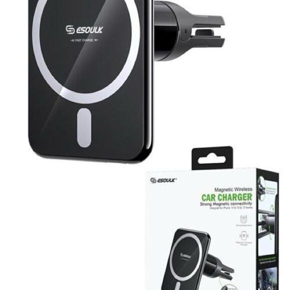 ESOULK-Magnetic Wireless Car Charger - Black - Picture 5 of 10